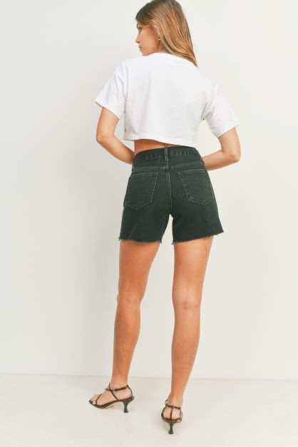 Hight Rise BF Short Washed Black Bottom