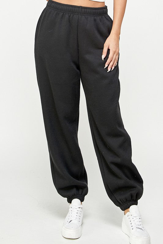 Soft Jogger Lounge Fleeze Sweatpant wtih Pockets Black Bottom