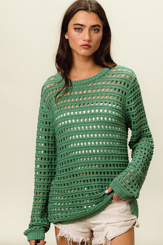 Knit Sweater Top Dusty Sage Top