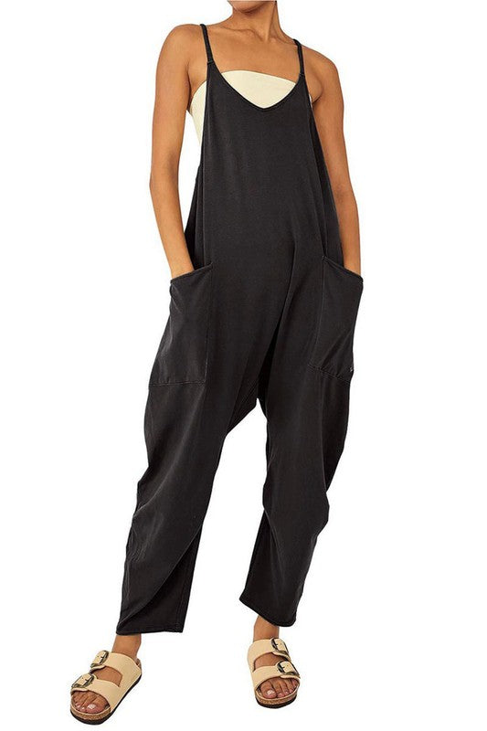 Spaghetti Strap Jumpsuit Black Jumper