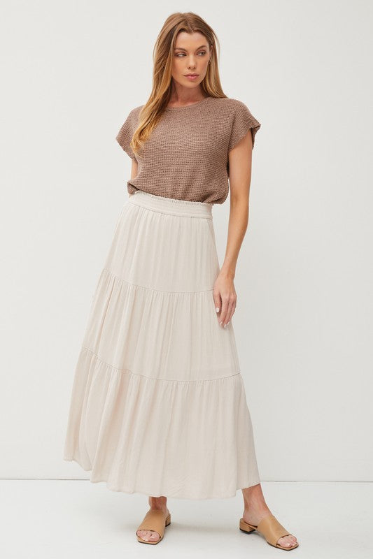 Smocked Maxi Skirt Natural Bottom