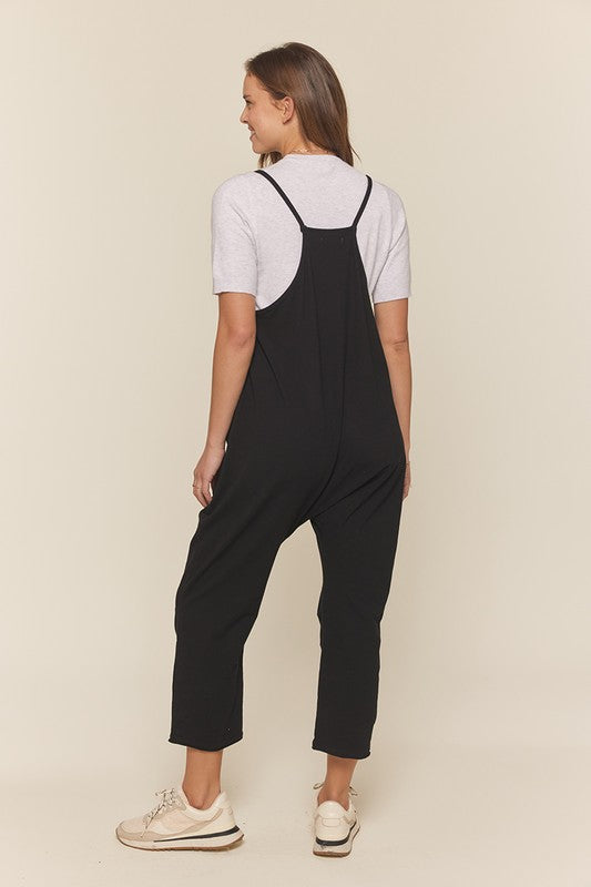 Pocket Knit Overall Pants Black Jumper