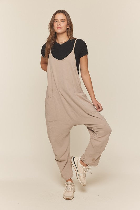 Pocket Knit Overall Pants Light Grey Jumper