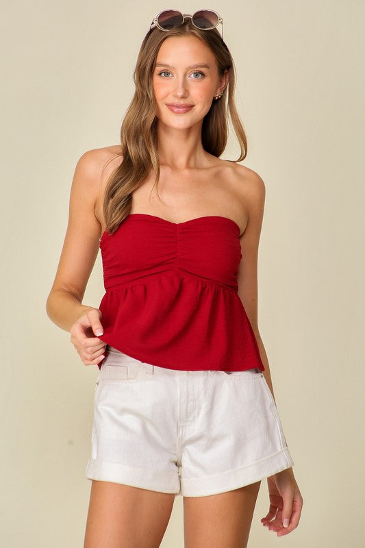 Strapless Babydoll Top Ruby Top