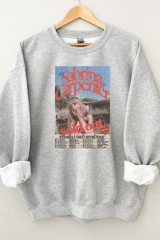 Sabrina Carpenter Crew Sweatshirt H. Grey Top