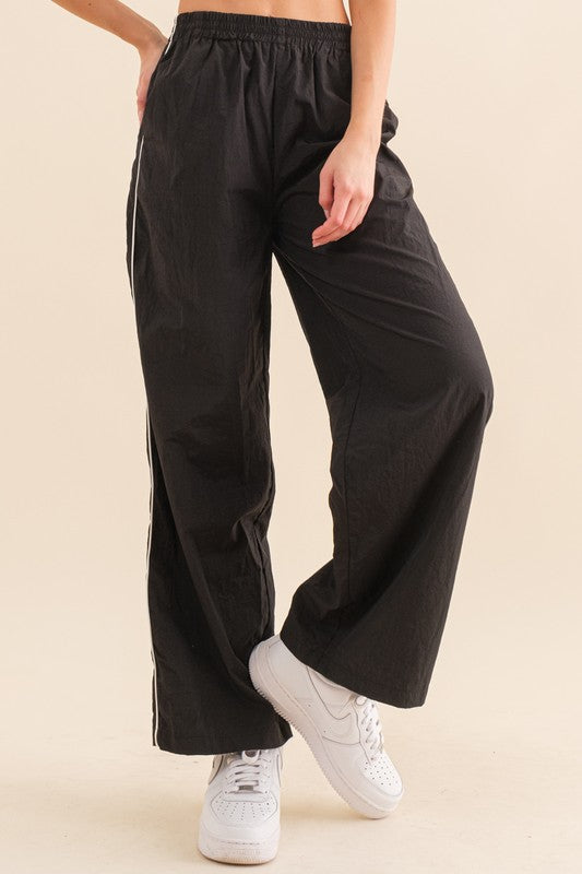 Piped Track Pants Black Bottom