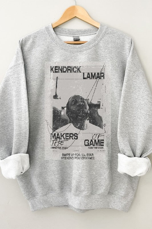 Kendrick Lamar Crew Sweatshirt H. Grey Top