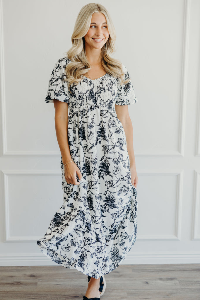 The Jensen Monochrome Petals Dress