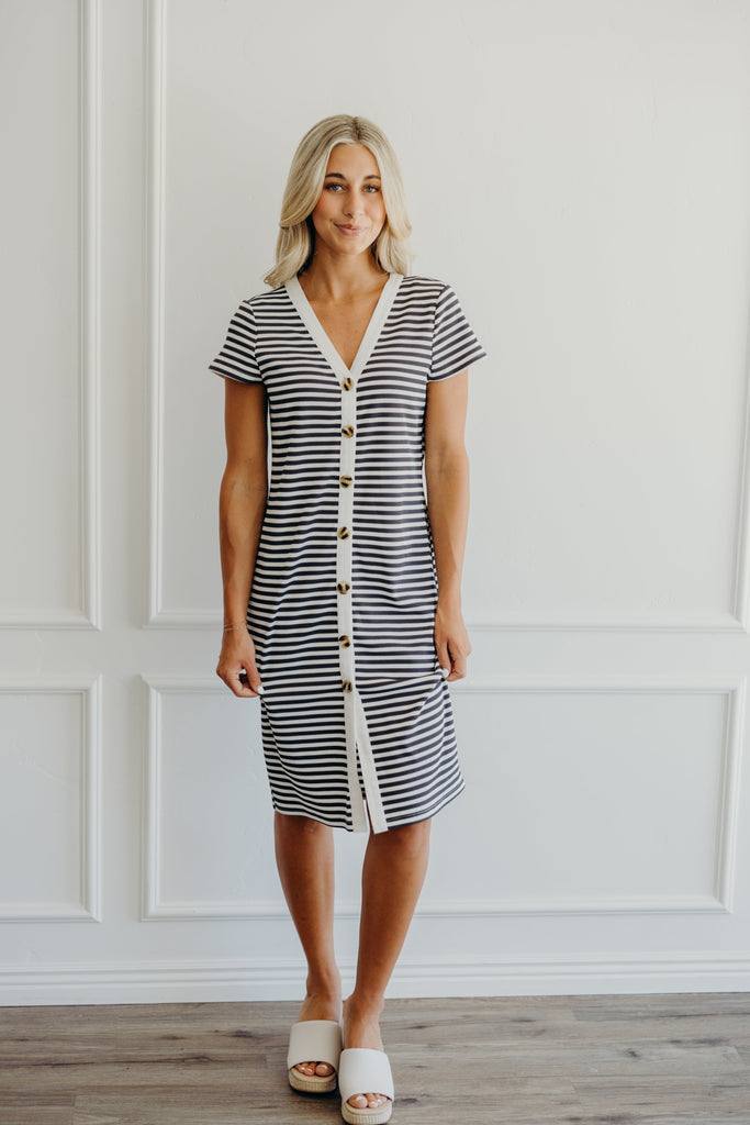 The Junie Black Stripes Dress