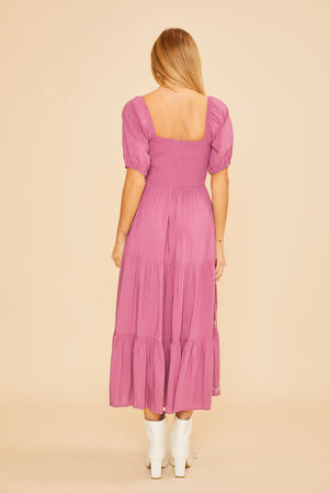 Square Neck Maxi Dress Dk Mauve Dress