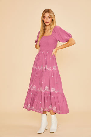 Square Neck Maxi Dress Dk Mauve Dress