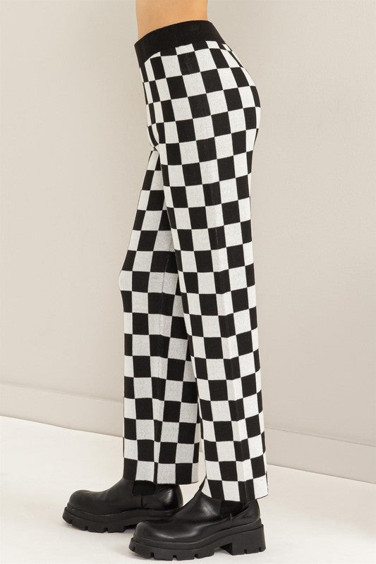 Strike Checkered Pants Black White Bottom