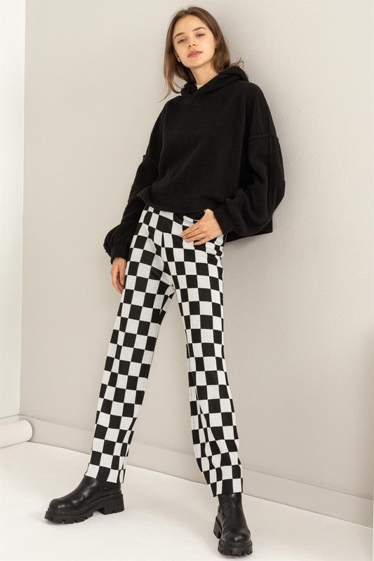 Strike Checkered Pants Black White Bottom