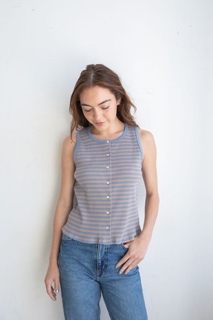 Frances Tank Blue Top