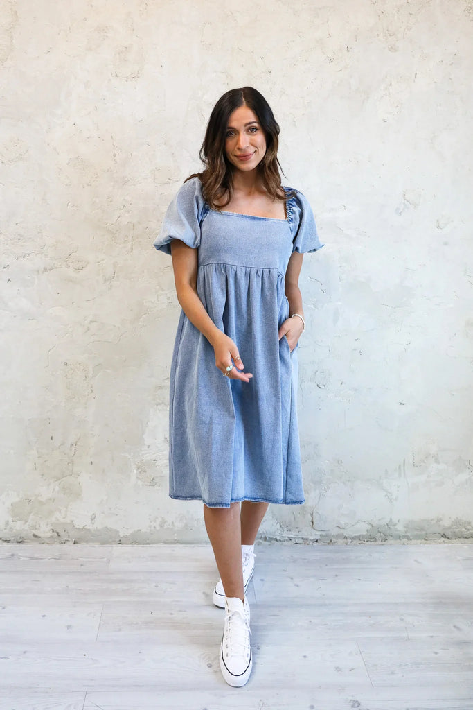 The Jack in Faded Denim  Dress